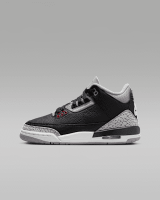 Air Jordan 3 Retro Black Cement Big Kids Shoes. Nike